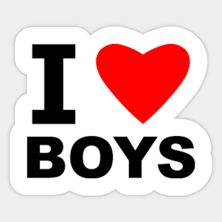 I Love Boys Sticker